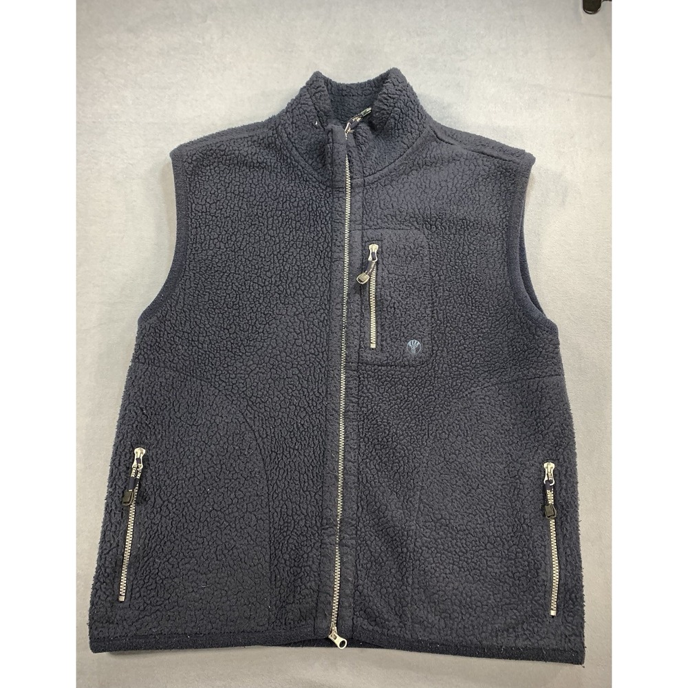 Fat Face Technical Fleece Vest Mens Large Full Zip Blue Polartec